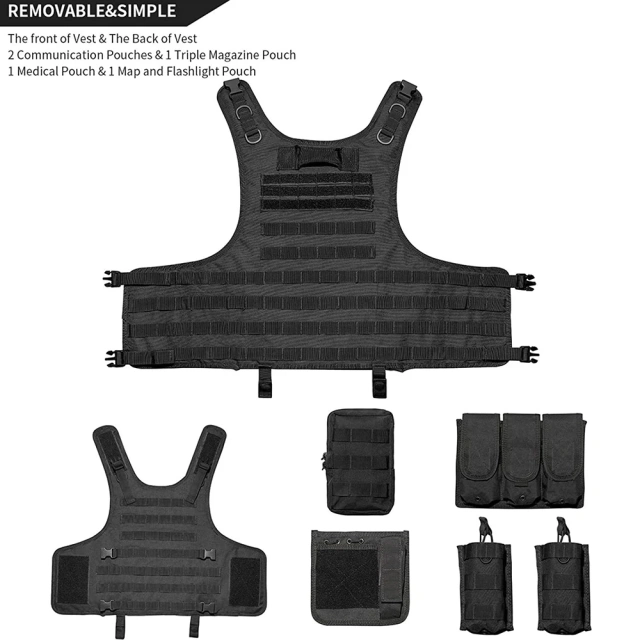 Hot Selling Fashion Waterproof Tactical Vest Adjustable Assault Training Vest for Outdoors Breathable Tactical Vest high-quality durable Training Vest Polyester Oxford Hunting Fishing Cross Draw Vest Training