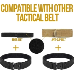 Adjustable Training Quick Release Belts with Inner Belt and Anti-Slip Pad Heavy Duty Sports Tactical Belt  High quality High Material comfortable Tactical Belt breathable Tactical Duty Belts Utility Belt with Accessories Pouches