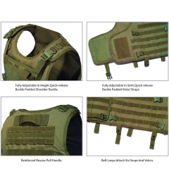 Top Selling Waterproof Training Hunting Vest Outdoors Tactical Hunting Vest Breathable Tactical Vest for Assault  Training Breathable Protective Vest Outdoor Lightweight Assault Adjustable Low Enforcement Vest