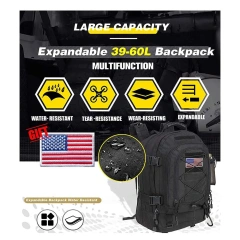 Men's Backpack High Capacity Training Backpack Walking Expandable Backpack Large Military Training Bag Detachable Backpack Sports Equipment Travel Luggage Bag