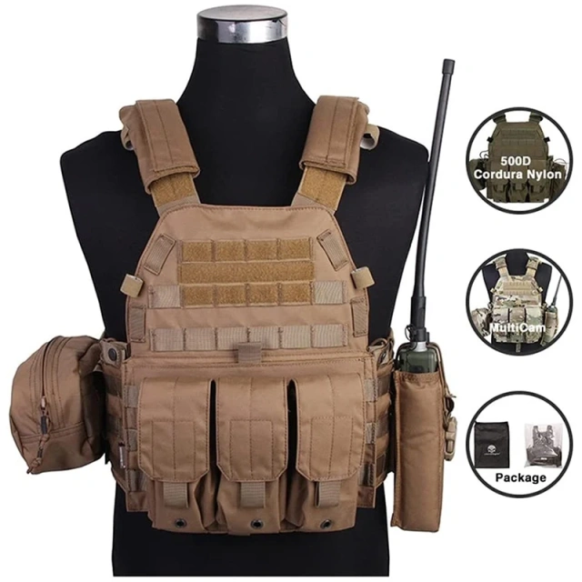 Adjustable Water Repellent Training Wear-resistant Outdoors Breathable Paintball Training Outdoor Activities Vest  Adjustable high-quality Training Vest Enhanced Triple Front Panel Training Vest Waterproof Wear-resistant Training Weight Vest Tough Nylon