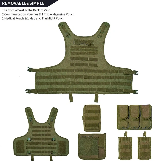 Top Selling Waterproof Training Hunting Vest Outdoors Tactical Hunting Vest Breathable Tactical Vest for Assault  Training Breathable Protective Vest Outdoor Lightweight Assault Adjustable Low Enforcement Vest