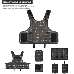 Adjustable Hunting Vest Wear-Resistant Lightweight Training Vest Outdoors Breathable Tactical Vest for Training  Durable Training high-quality Weighted vest Hot selling Weights Vest Plates Men Workout vest