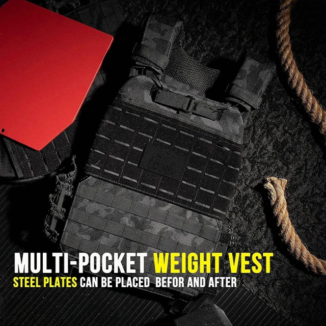 Durable Hiking Adjustable Strength Training Vests Workouts Running Wear-resistant Gym Fitness Weight Clothing Vest  high-quality Training Fight Vest outdoors durable multifunctional Breathable Paintball vest