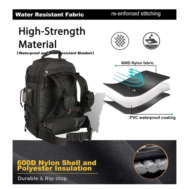 Men's Backpack High Capacity Training Backpack Walking Expandable Backpack Large Military Training Bag Detachable Backpack Sports Equipment Travel Luggage Bag