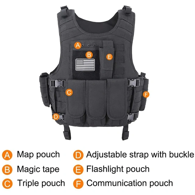 Outdoor Tactical Equipment Vest for Men High Quality Tactical Vest for Training Breathable Hunting Vest  Adjustable multifunctional Training Vest Outdoor Ultra-Light Breathable Wear-resistant Training Vest