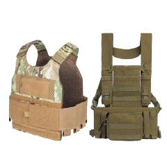 Training Vest and Chest Rig Training Chest Rig for Paintball Training Hiking Customized Outdoor Sports Gear Tactical Molle Vest Pouch Bag Carrier Heavy Duty Camouflage Tactical Chest Rig