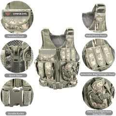 Breathable Tactical Training Vest Adjustable Adults Training Vest Good Quality Ultra-Light Hunting Training Vest for Outdoor  outdoors Breathable Training Vest and Quick Release Adapters for Training Vest Chest Rig Cummerbund Quick Disconnect