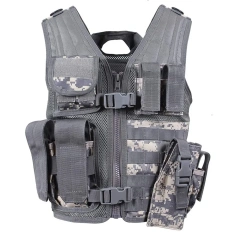 Customized Hiking Training Vest Lightweight Tactical Vest for Outdoor Adjustable Assault Multifunctional Training Vest  outdoors Breathable Paintball Training Vest Wear-resistant Triple Pouch lightweight Vest