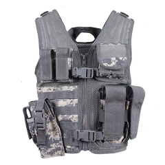 Customized Hiking Training Vest Lightweight Tactical Vest for Outdoor Adjustable Assault Multifunctional Training Vest  outdoors Breathable Paintball Training Vest Wear-resistant Triple Pouch lightweight Vest