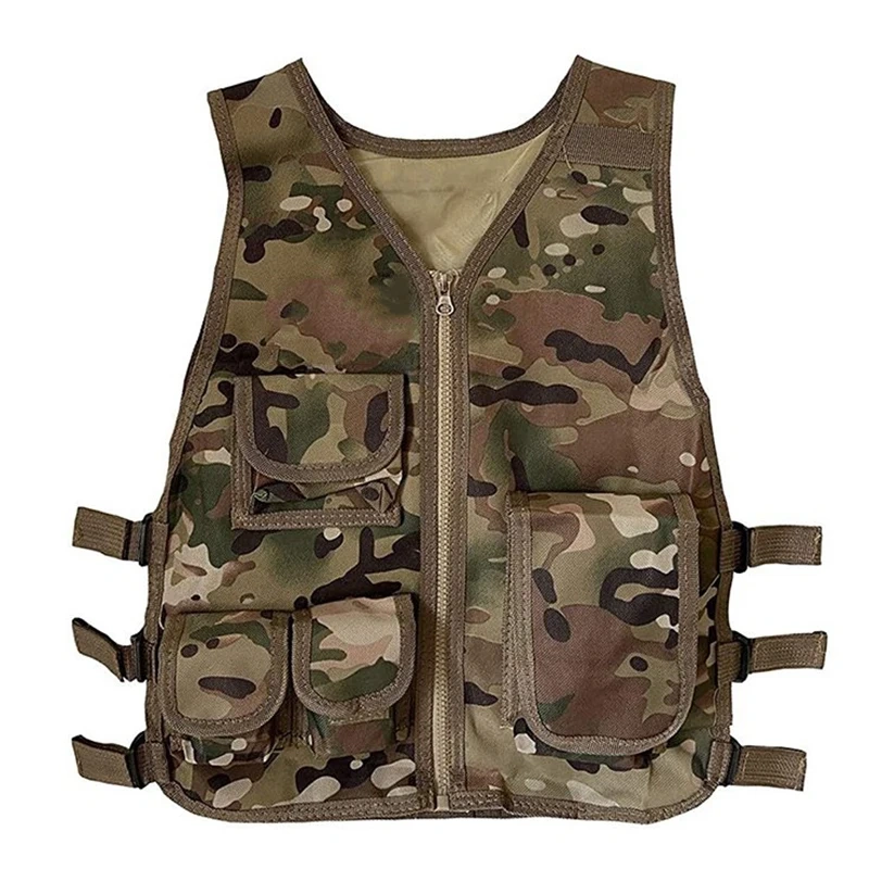Customized Outdoors Hunting Vest Adjustable Kid Training Vest High Quality Breathable Children Tactical Vest for Training  Assault Sport Vest for Hunting Training outdoors Breathable Outdoor Sports
