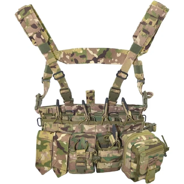 Hot Selling Breathable Durable Training Wear-resistant Chest Rig Vest Outdoor Waterproof Hiking Multifunctional Vest  Sports Children Kids Camouflage Training Vest with Multi Pocket Children Waistcoat