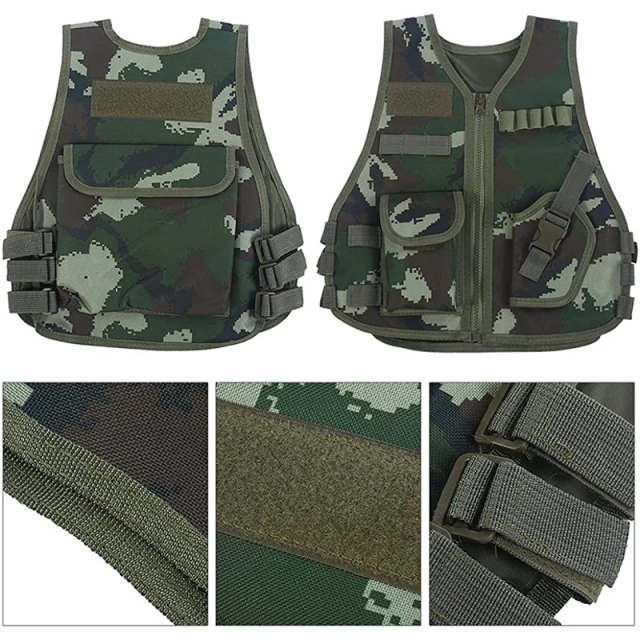 Multifunctional Children Training Tactical Vest Lightweight Training Vest Wear-Resistant Kids Camouflage Tactical Vest  outdoors Training Fast Training Weight Vest Fully Adjustable security Training vest