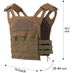 High Quality Nylon Training Vest Adjustable Tactical Vest for Unisex Adults Breathable Assault Training Vest  Wear-resistant outdoors Breathable Paintball Vest with Waist Belt Outdoor Training vest