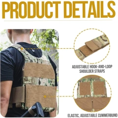 Training Vest and Chest Rig Training Chest Rig for Paintball Training Hiking Customized Outdoor Sports Gear Tactical Molle Vest Pouch Bag Carrier Heavy Duty Camouflage Tactical Chest Rig