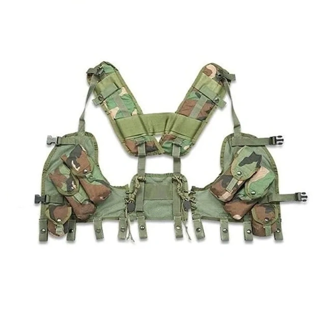 Training Woodland Camo Camouflage Enhanced Training Load Bearing Vest Paintball Professional  Assault Back Panel Zip On and Fixing Training Panel for Vest Sports Training equipment security vest