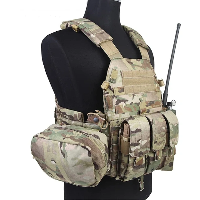 Wear-Resistant Tactical Equipment Vest for Training Multifunctional Assault Training Vest High Quality Breathable Tactical Vest  Outdoor Training Vest Camo outdoors Breathable Paintball Vest Adjustable Vest with Removable Pouch