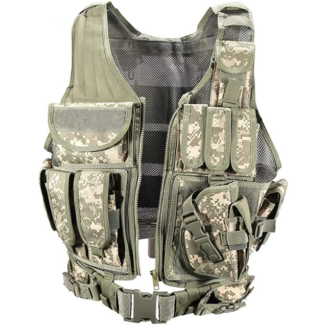Breathable Tactical Training Vest Adjustable Adults Training Vest Good Quality Ultra-Light Hunting Training Vest for Outdoor  outdoors Breathable Training Vest and Quick Release Adapters for Training Vest Chest Rig Cummerbund Quick Disconnect