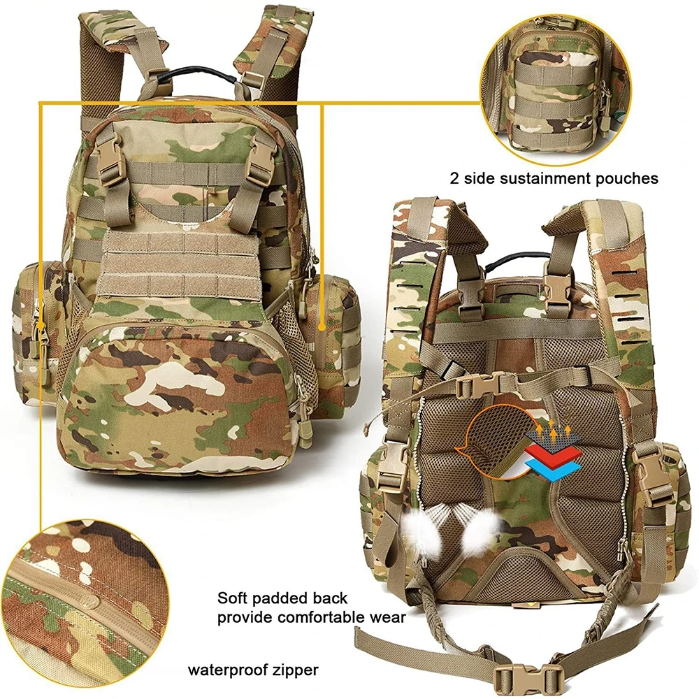 High Quality Men's Compatible Assault Tactical Vest Outdoors Tactical Vest Lightweight Camouflage Tactical Vest for Hunting  Wear-resistant Training Vest Hot selling Fully Adjustable Training Weight outdoors vest