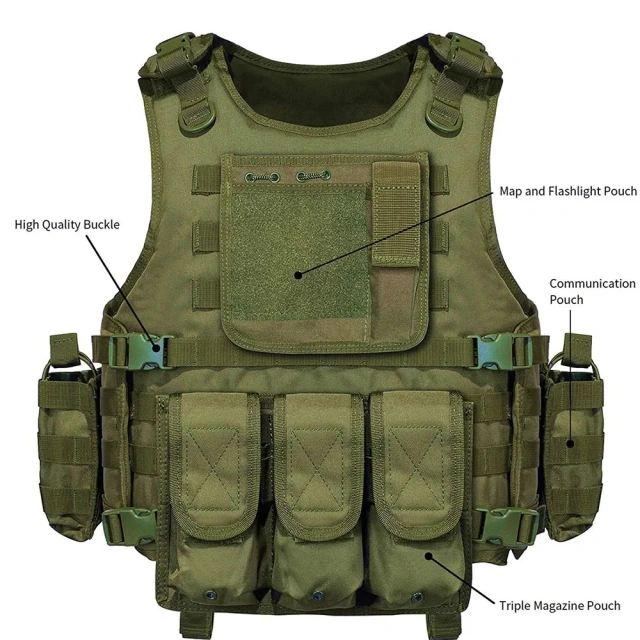 Top Selling Waterproof Training Hunting Vest Outdoors Tactical Hunting Vest Breathable Tactical Vest for Assault  Training Breathable Protective Vest Outdoor Lightweight Assault Adjustable Low Enforcement Vest