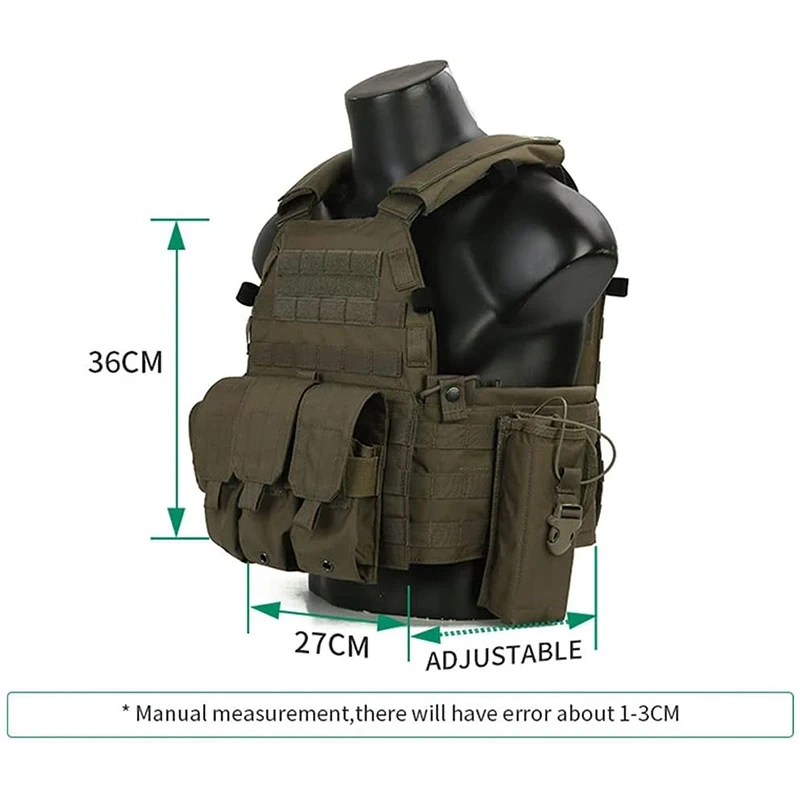 Wear-Resistant Tactical Equipment Vest for Training Multifunctional Assault Training Vest High Quality Breathable Tactical Vest  Outdoor Training Vest Camo outdoors Breathable Paintball Vest Adjustable Vest with Removable Pouch