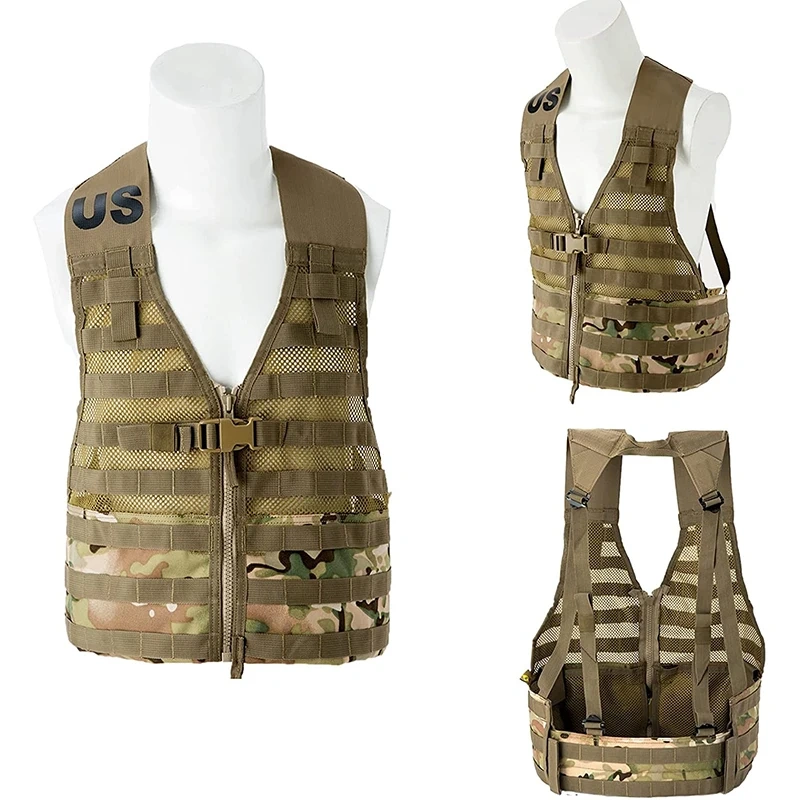 Customized Camo Tactical Gear Vest High Quality Hunting Training Vest Wear-Resistant Adults Tactical Vest for Assault  Training Vest Adjustable Quick Release Modular Splash-Proof Training Vest for Breathable Paintball Outdoor Training