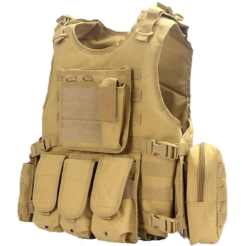 Hot Selling Adjustable Training Vest Adult Waterproof Outdoor Vest for Training Breathable Lightweight Training Vest  Lightweight Training outdoors Breathable Vest Adjustable Paintball Vest with Removable Pouch