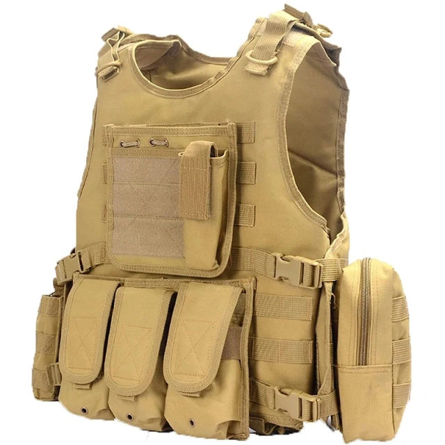 Hot Selling Adjustable Training Vest Adult Waterproof Outdoor Vest for Training Breathable Lightweight Training Vest  Lightweight Training outdoors Breathable Vest Adjustable Paintball Vest with Removable Pouch