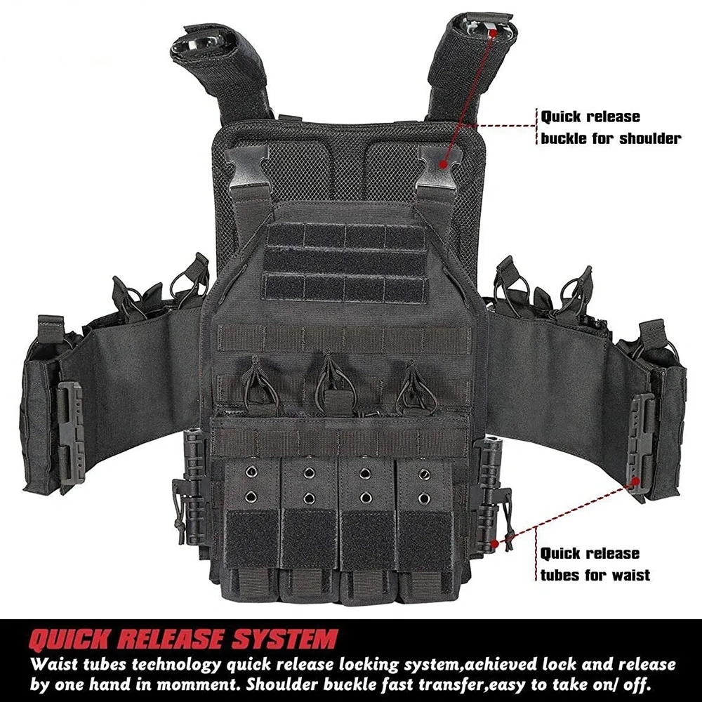 High Quality Durable Tactical Training Vest Waterproof Wear-Resistant Training Hunting Vest Outdoor Tactical Vest for Training  Camo Training Outdoor Carrier Vest Adjustable Training durable outdoors security Training vest