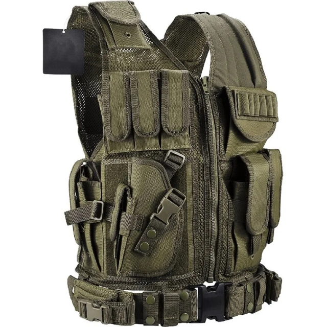 Hot Selling Functional Design Outdoors Loaded Gear Right Hand Security Vest Stab-proof Sports Detachable Training Vest  high-quality outdoors fashion Breathable Paintball Game Quick Release Style Vest Chest Set