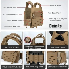 Wholesale High Quality Assault Vest for Hunting Durable Outdoors Wear-resistant Breathable Training Thickened Tactical Vest high-quality Training Adjustable Weighted Vest Wear-resistant Lightweight stab-proof Vest