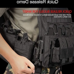 Customized Breathable Assault Training Vest Outdoors Training Vest Adjustable Tactical Vest for Hunting  Training outdoors vest with Harness & Mag Pouch for outdoors Breathable Paintball Range MOLLE Chest Rigs Training Chest