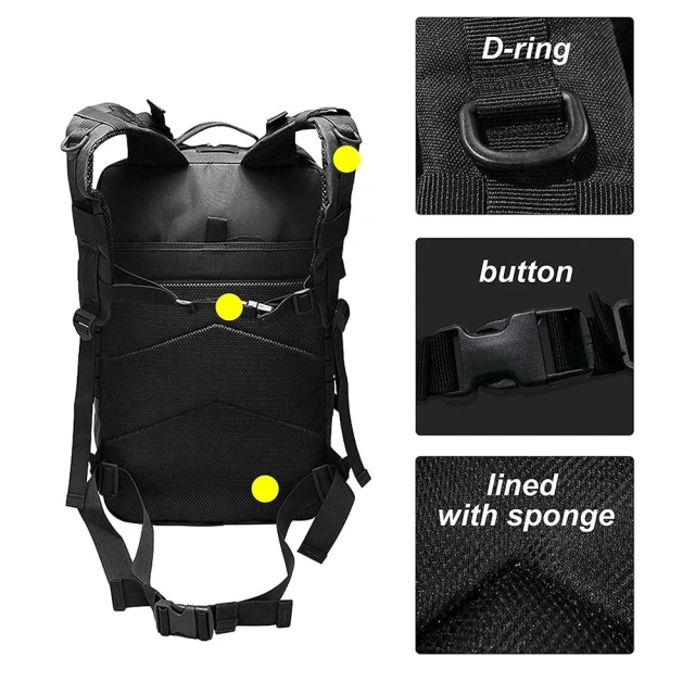 Practical Assault Backpack Large Training Assault Bag Outdoor Fishing and Hunting Bag Camping Hiking Backpack Military Training Military Backpack Waterproof Military Bag Backpack Travel Backpack