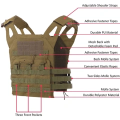 High Quality Nylon Training Vest Adjustable Tactical Vest for Unisex Adults Breathable Assault Training Vest  Wear-resistant outdoors Breathable Paintball Vest with Waist Belt Outdoor Training vest