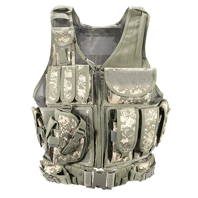 Breathable Tactical Training Vest Adjustable Adults Training Vest Good Quality Ultra-Light Hunting Training Vest for Outdoor  outdoors Breathable Training Vest and Quick Release Adapters for Training Vest Chest Rig Cummerbund Quick Disconnect