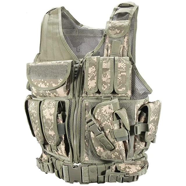 Breathable Tactical Training Vest Adjustable Adults Training Vest Good Quality Ultra-Light Hunting Training Vest for Outdoor  outdoors Breathable Training Vest and Quick Release Adapters for Training Vest Chest Rig Cummerbund Quick Disconnect