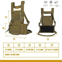 Training Vest and Chest Rig Training Chest Rig for Paintball Training Hiking Customized Outdoor Sports Gear Tactical Molle Vest Pouch Bag Carrier Heavy Duty Camouflage Tactical Chest Rig