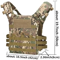 Durable Training Vest Outdoor Multi-Function Stab-proof Sports EVA Thick Guard Zipper Closure Wear-resistant Vest   Training outdoors Breathable Paintball Vest multifunctional outdoors vest