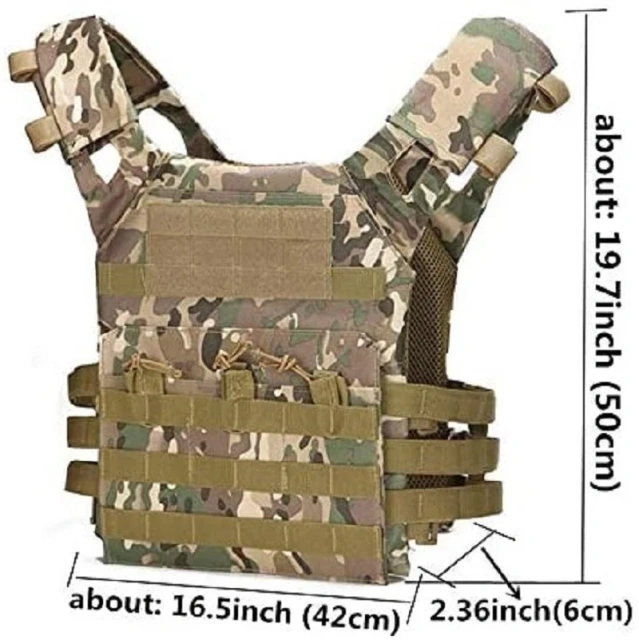 Durable Training Vest Outdoor Multi-Function Stab-proof Sports EVA Thick Guard Zipper Closure Wear-resistant Vest   Training outdoors Breathable Paintball Vest multifunctional outdoors vest