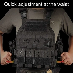 Customized Breathable Assault Training Vest Outdoors Training Vest Adjustable Tactical Vest for Hunting  Training outdoors vest with Harness & Mag Pouch for outdoors Breathable Paintball Range MOLLE Chest Rigs Training Chest