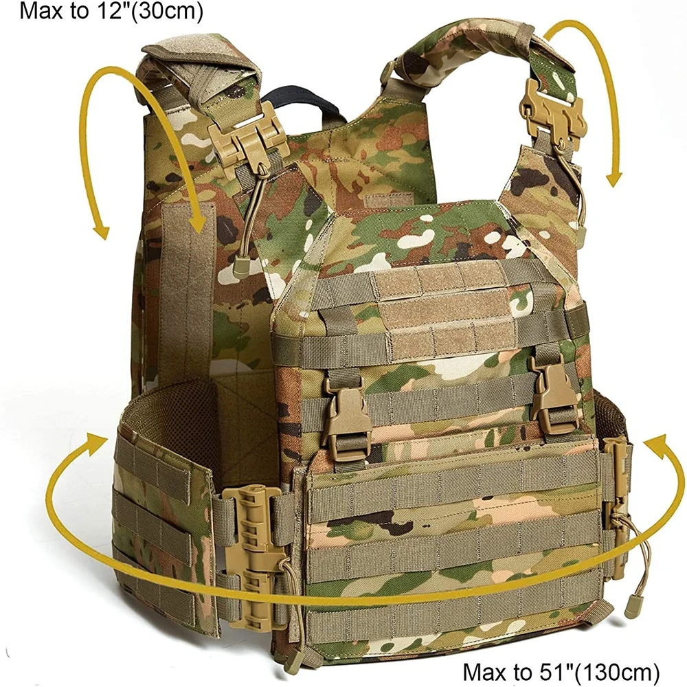 High Quality Men's Compatible Assault Tactical Vest Outdoors Tactical Vest Lightweight Camouflage Tactical Vest for Hunting  Wear-resistant Training Vest Hot selling Fully Adjustable Training Weight outdoors vest