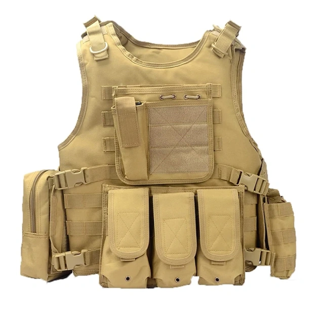 Hot Selling Adjustable Training Vest Adult Waterproof Outdoor Vest for Training Breathable Lightweight Training Vest  Lightweight Training outdoors Breathable Vest Adjustable Paintball Vest with Removable Pouch