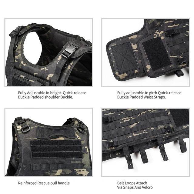 Adjustable Hunting Vest Wear-Resistant Lightweight Training Vest Outdoors Breathable Tactical Vest for Training  Durable Training high-quality Weighted vest Hot selling Weights Vest Plates Men Workout vest