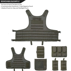 Outdoor Wholesale Tactical Equipment Vest Outdoors Breathable Training Vest High Quality Training Wear-resistant Tactical Vest  Adjustable Weighted Plates Men Workout Training vest Training durable outdoors vest