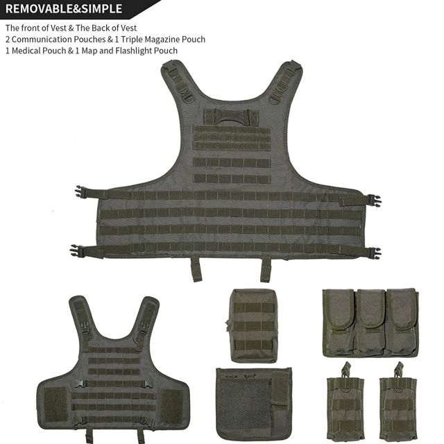 Outdoor Wholesale Tactical Equipment Vest Outdoors Breathable Training Vest High Quality Training Wear-resistant Tactical Vest  Adjustable Weighted Plates Men Workout Training vest Training durable outdoors vest