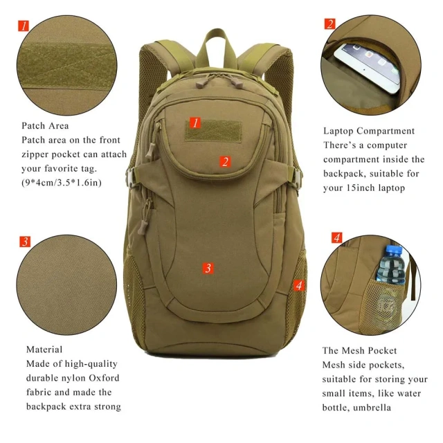 Practical Assault Backpack Assault Kit Hunting Hiking Camping Backpack  Camo Tactical Hunting Day pack Large Capacity Military Backpack Outdoor Military Training Backpack