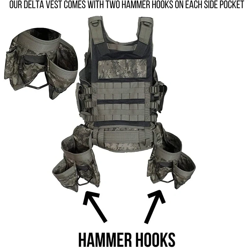 Customized Adjustable Training Vest for Hunting Breathable Training Vest High Quality Outdoors Training Vest  Kids Training Vest Adjustable Nylon Children Outdoor Game Vest with Multiple Pouches for Playing Game