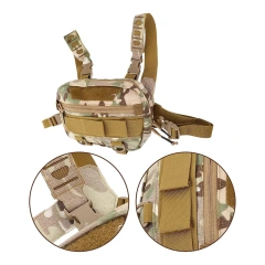 Sports Tactical Chest Rig Bag Utility Tactical Chest Pack Rig with Pouch Outdoor Breathable Chest Tactical Vest for Sports  Tactical Chest Rig Adjustable Detachable Molle Chest Rigs with Mag Pouch Camouflage Tactical Vest Chest Rig