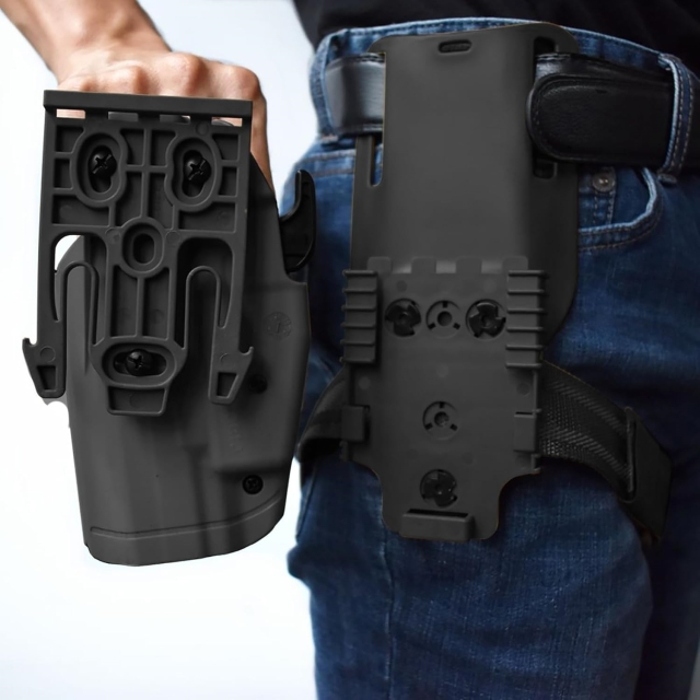 Factory Wholesale Hot-Selling Tactical Kydex Holster Platform Adapter Mid-Low Belt Loop Waist Paddl Long Holster Descender Adapter Paddle Suitable for Multiple Scenarios Daily Portable Eco-Friendly