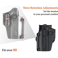 Durable Kydex Holster specially designed for tactical hunting make ideal choice shooting tactical scenarios equipped with quick-draw release mechanism ensuring safe carrying easy access to the firearm